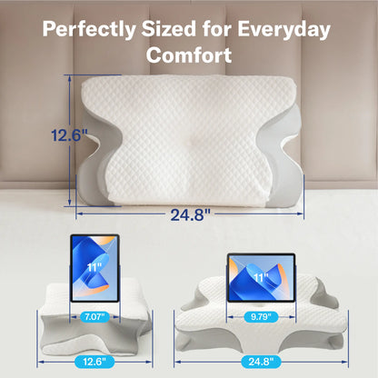 Alcedo Memory Foam Neck Pillow – Contour Ergonomic Pillow for Better Neck Support & Comfortable Sleep