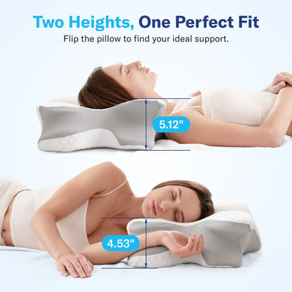Alcedo Memory Foam Neck Pillow – Contour Ergonomic Pillow for Better Neck Support & Comfortable Sleep