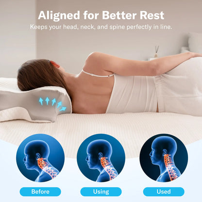 Alcedo Memory Foam Neck Pillow – Contour Ergonomic Pillow for Better Neck Support & Comfortable Sleep
