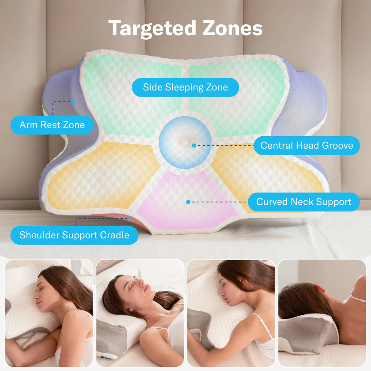 Alcedo Memory Foam Neck Pillow – Contour Ergonomic Pillow for Better Neck Support & Comfortable Sleep