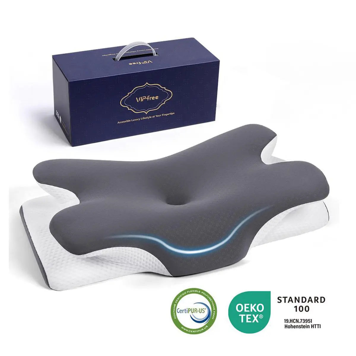 Premium Cooling Memory Foam Pillow – Ergonomic Neck Support Pillow Designed for All Sleep Positions