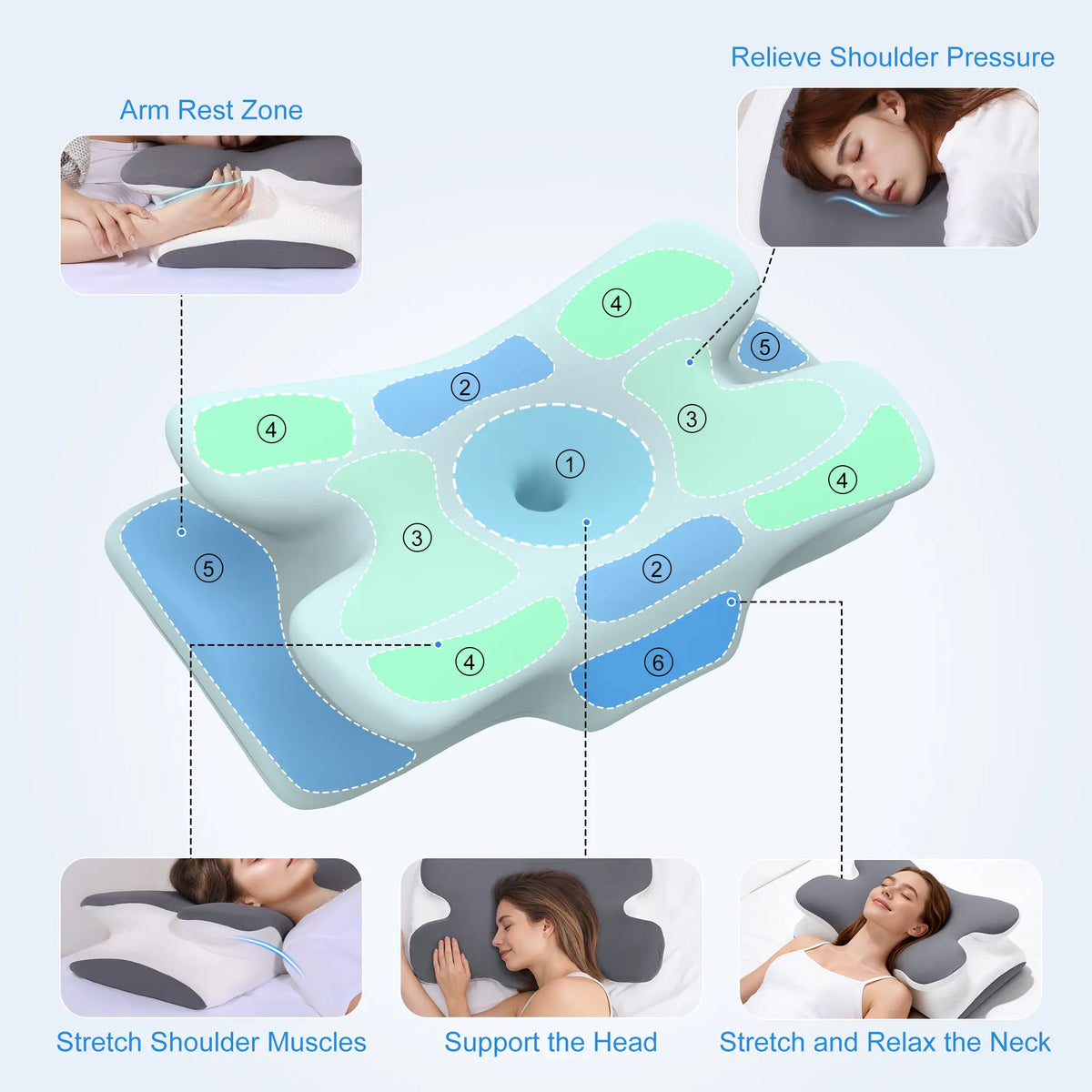 Premium Cooling Memory Foam Pillow – Ergonomic Neck Support Pillow Designed for All Sleep Positions