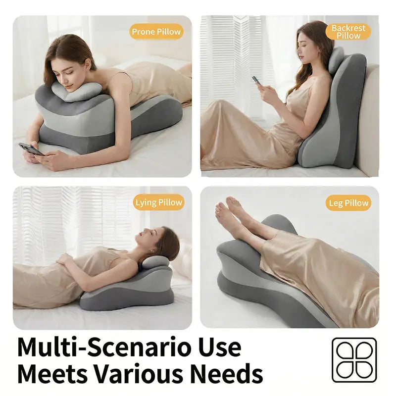 Ergonomic prone-position pillow - cool memory foam cushion