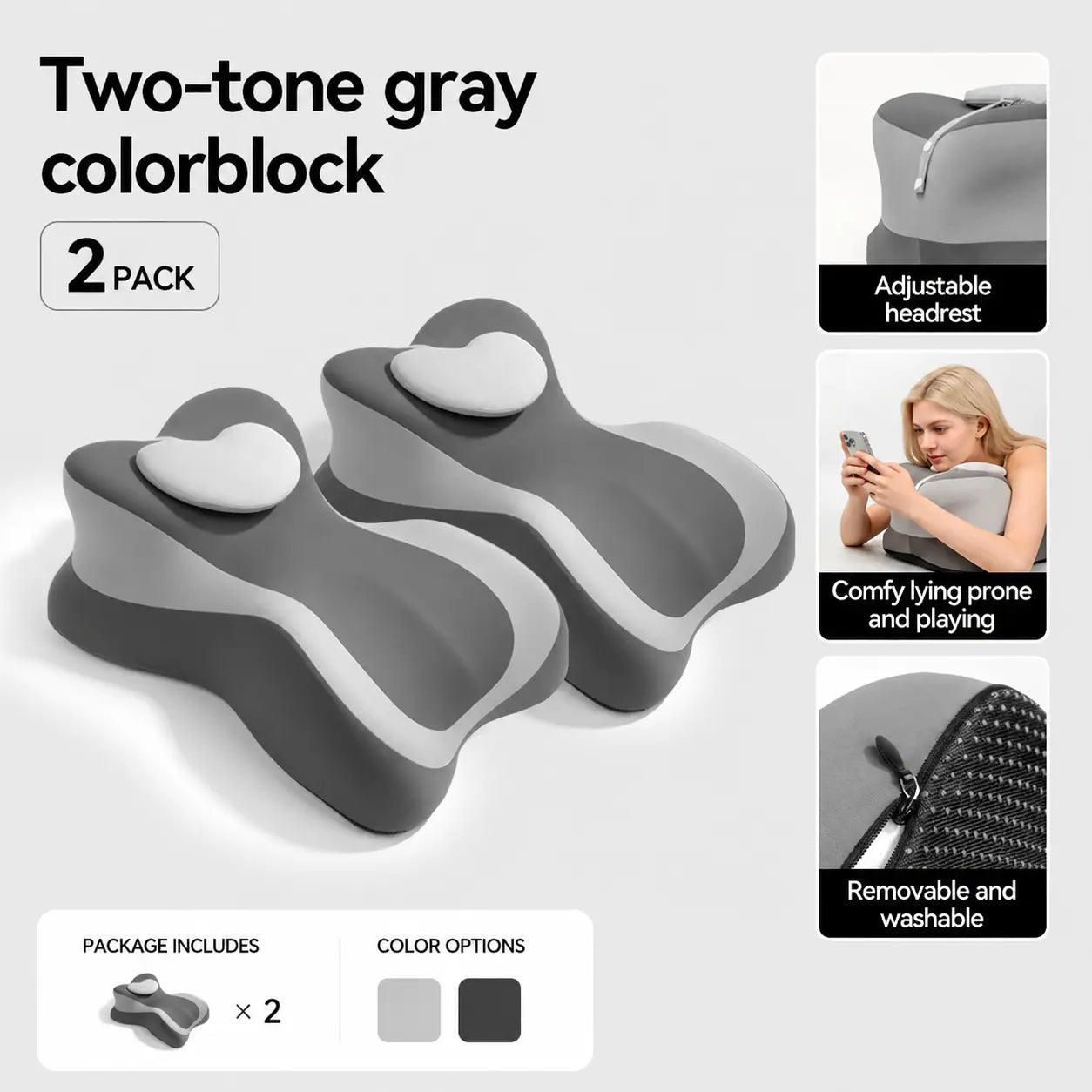 Ergonomic prone-position pillow - cool memory foam cushion