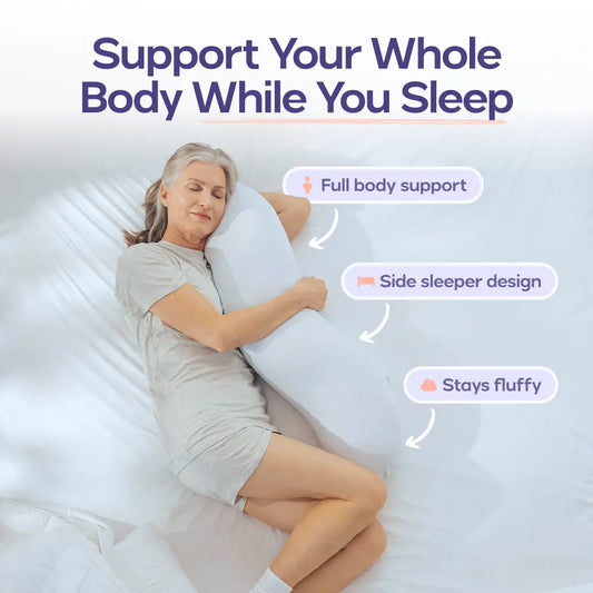 Full-body ergonomic support pillow, supporting the back, abdomen, hips and legs, a cool side-sleeping pillow.
